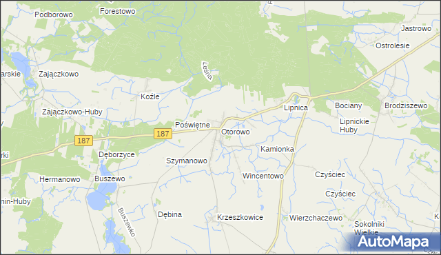 mapa Otorowo gmina Szamotuły, Otorowo gmina Szamotuły na mapie Targeo