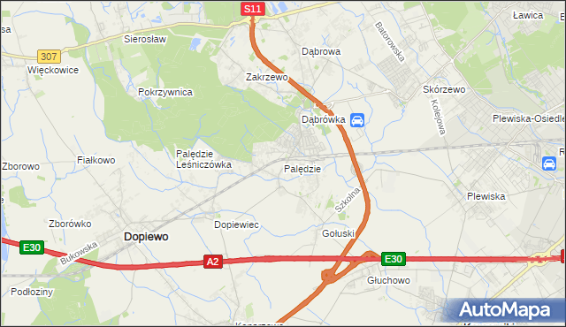 mapa Palędzie, Palędzie na mapie Targeo