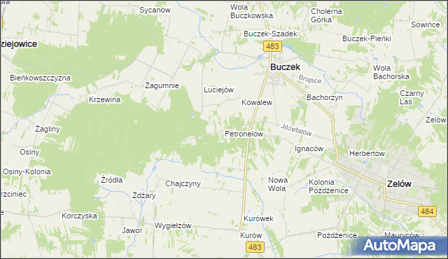 mapa Petronelów, Petronelów na mapie Targeo