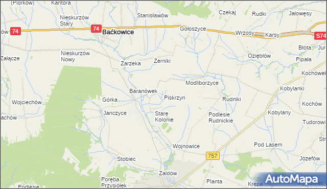 mapa Piskrzyn, Piskrzyn na mapie Targeo