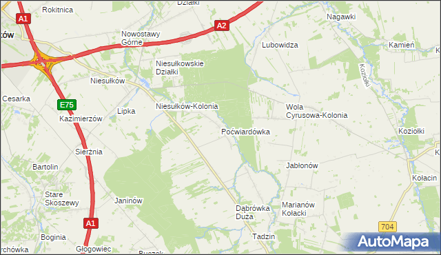 mapa Poćwiardówka, Poćwiardówka na mapie Targeo