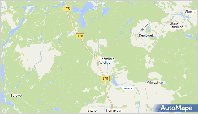 mapa Poźrzadło Wielkie, Poźrzadło Wielkie na mapie Targeo