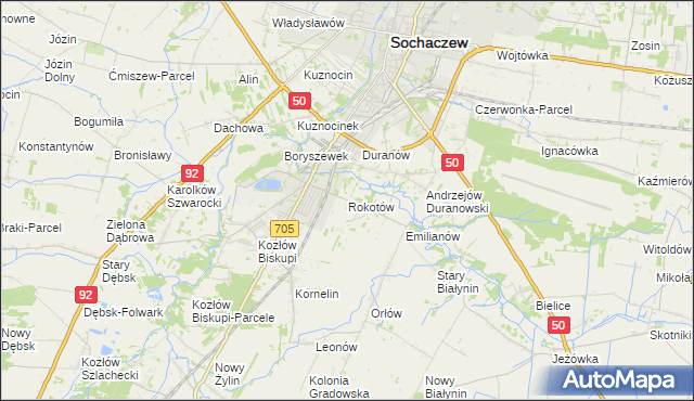 mapa Rokotów, Rokotów na mapie Targeo