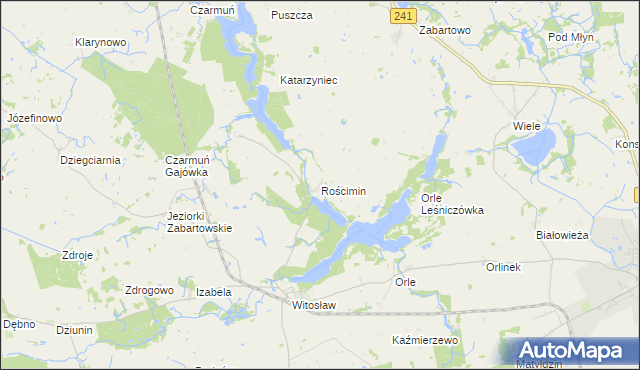 mapa Rościmin, Rościmin na mapie Targeo