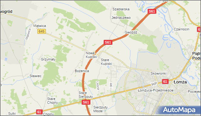 mapa Stare Kupiski, Stare Kupiski na mapie Targeo