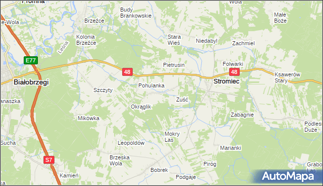 mapa Stromiecka Wola, Stromiecka Wola na mapie Targeo