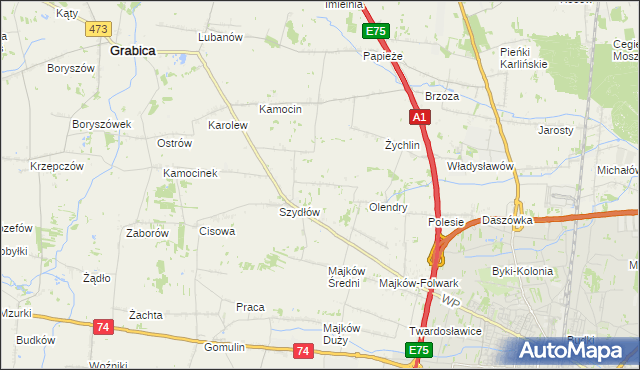 mapa Szydłów-Kolonia, Szydłów-Kolonia na mapie Targeo