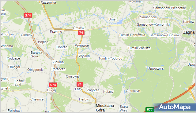 mapa Tumlin-Podgród, Tumlin-Podgród na mapie Targeo