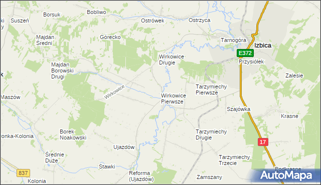 mapa Wirkowice Pierwsze, Wirkowice Pierwsze na mapie Targeo