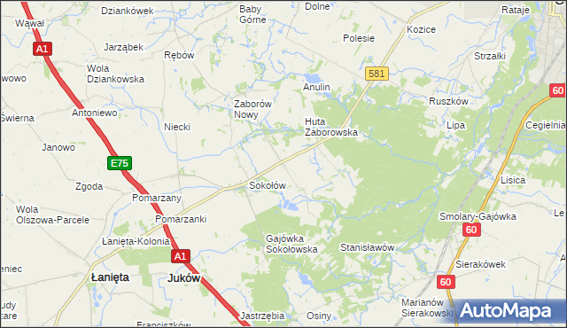 mapa Zaborów Stary, Zaborów Stary na mapie Targeo
