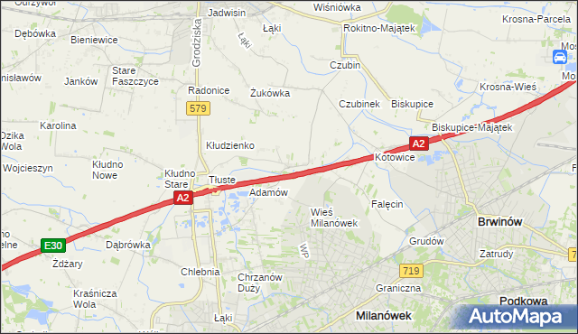 mapa Żuków gmina Grodzisk Mazowiecki, Żuków gmina Grodzisk Mazowiecki na mapie Targeo