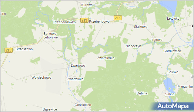 mapa Zwarcienko, Zwarcienko na mapie Targeo