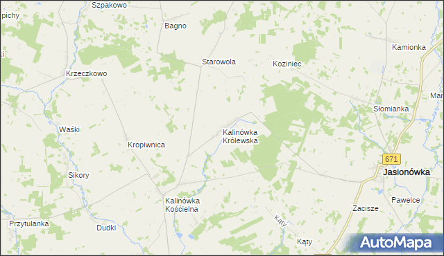 mapa Kalinówka Królewska, Kalinówka Królewska na mapie Targeo