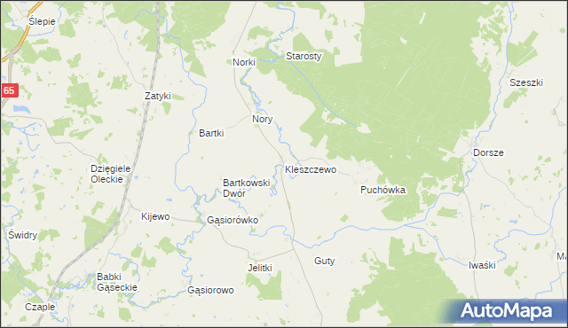 mapa Kleszczewo gmina Wieliczki, Kleszczewo gmina Wieliczki na mapie Targeo