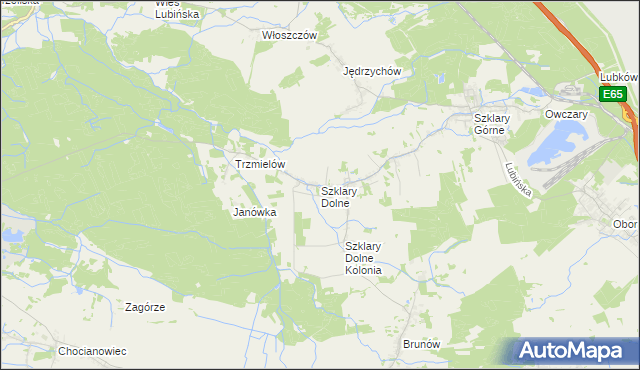 mapa Szklary Dolne, Szklary Dolne na mapie Targeo