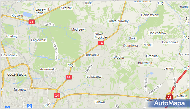 mapa Wilanów gmina Łódź, Wilanów gmina Łódź na mapie Targeo