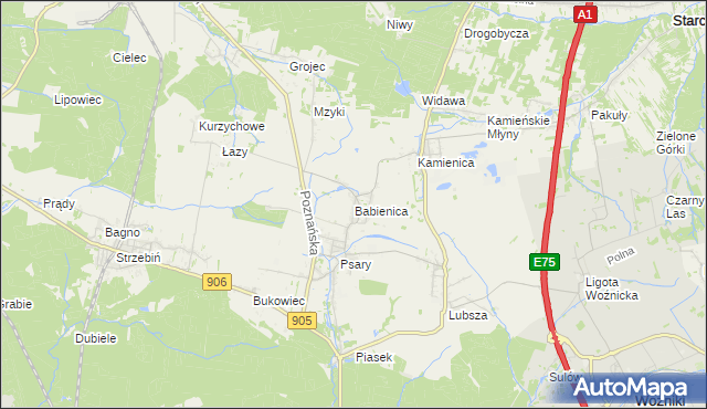 mapa Babienica, Babienica na mapie Targeo