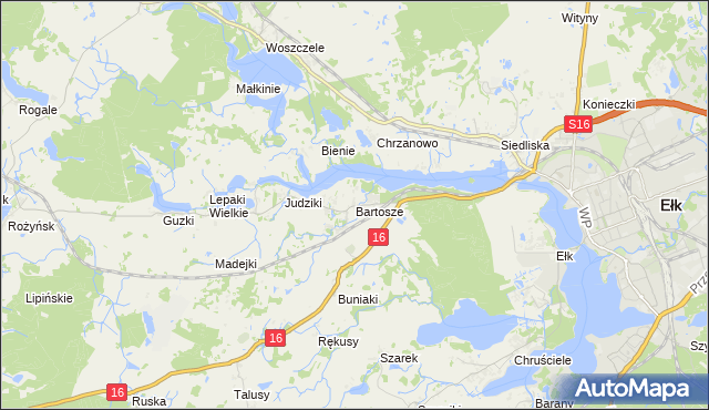 mapa Bartosze, Bartosze na mapie Targeo