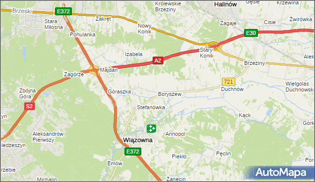 mapa Boryszew, Boryszew na mapie Targeo