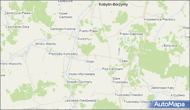 mapa Kierzki gmina Kobylin-Borzymy, Kierzki gmina Kobylin-Borzymy na mapie Targeo