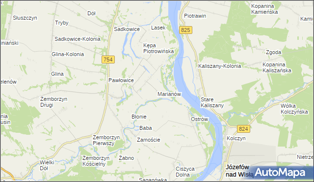 mapa Marianów gmina Solec nad Wisłą, Marianów gmina Solec nad Wisłą na mapie Targeo