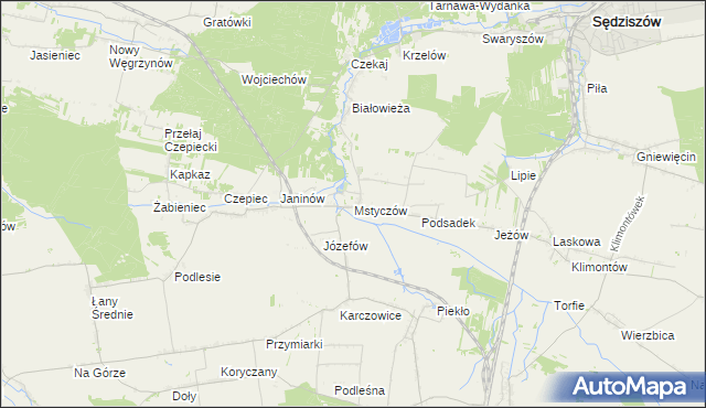 mapa Mstyczów, Mstyczów na mapie Targeo