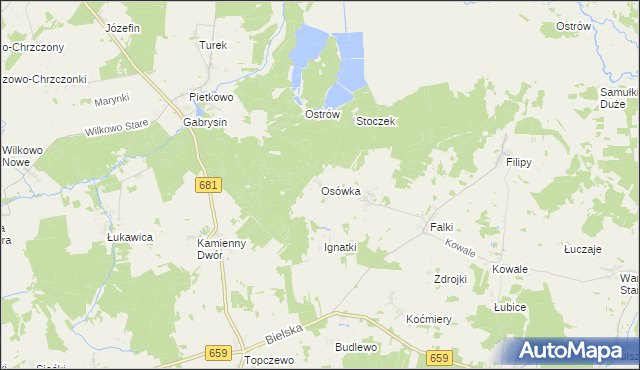 mapa Osówka gmina Wyszki, Osówka gmina Wyszki na mapie Targeo