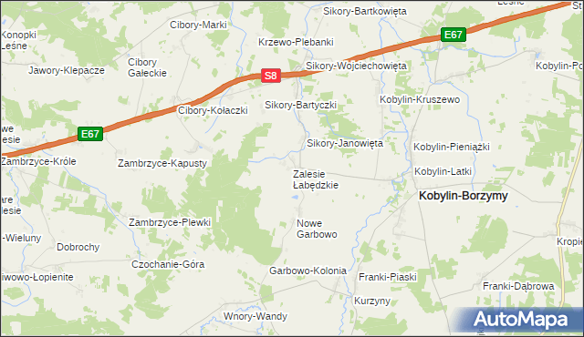 mapa Zalesie Łabędzkie, Zalesie Łabędzkie na mapie Targeo