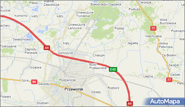 mapa Chałupki gmina Przeworsk, Chałupki gmina Przeworsk na mapie Targeo