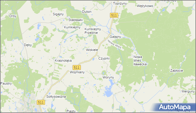 mapa Czyprki gmina Górowo Iławeckie, Czyprki gmina Górowo Iławeckie na mapie Targeo