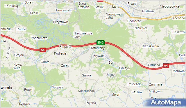 mapa Frywałd, Frywałd na mapie Targeo