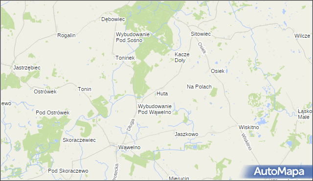mapa Huta gmina Koronowo, Huta gmina Koronowo na mapie Targeo
