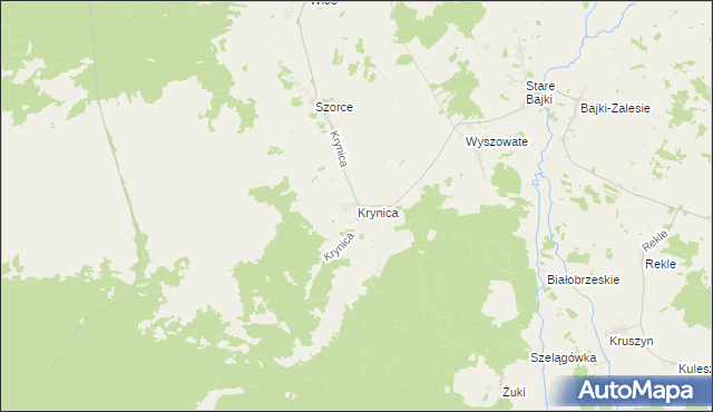 mapa Krynica gmina Trzcianne, Krynica gmina Trzcianne na mapie Targeo