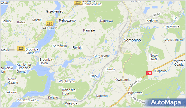 mapa Goręczyno, Goręczyno na mapie Targeo