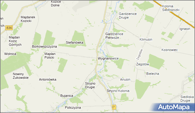 mapa Wygnanowice, Wygnanowice na mapie Targeo