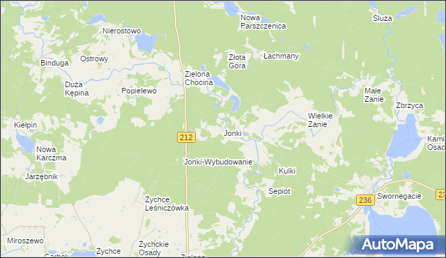 mapa Jonki, Jonki na mapie Targeo