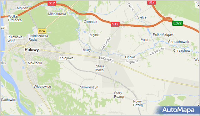 mapa Końskowola, Końskowola na mapie Targeo