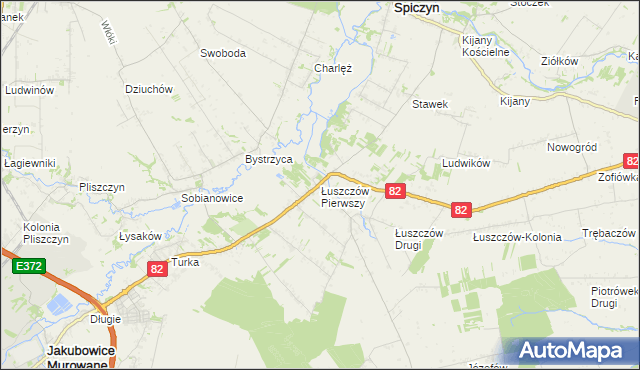 mapa Łuszczów Pierwszy, Łuszczów Pierwszy na mapie Targeo