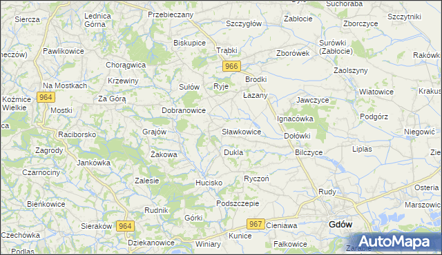 mapa Sławkowice, Sławkowice na mapie Targeo