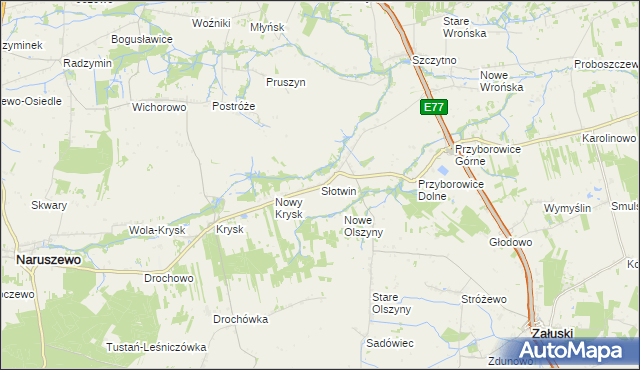 mapa Słotwin, Słotwin na mapie Targeo