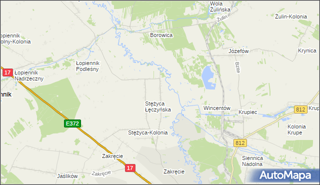 mapa Stężyca Nadwieprzańska, Stężyca Nadwieprzańska na mapie Targeo