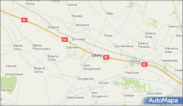 mapa Zduny powiat łowicki, Zduny powiat łowicki na mapie Targeo