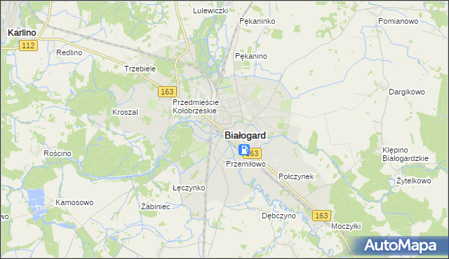 mapa Białogard, Białogard na mapie Targeo