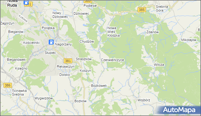 mapa Czerwieńczyce, Czerwieńczyce na mapie Targeo