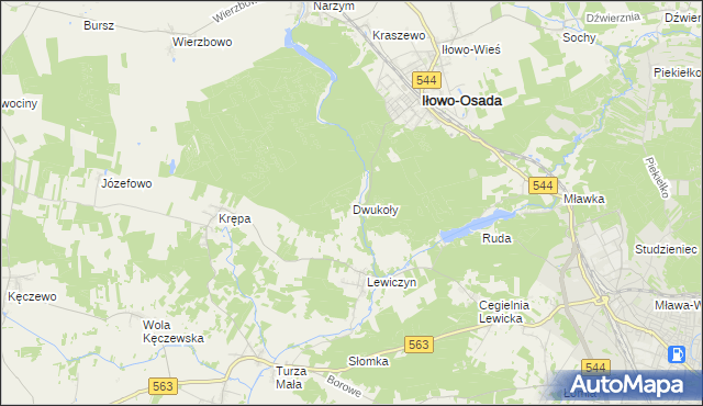 mapa Dwukoły, Dwukoły na mapie Targeo