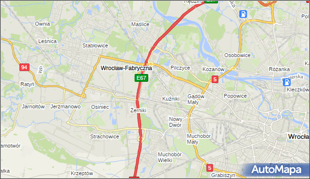 mapa Fabryczna, Fabryczna na mapie Targeo