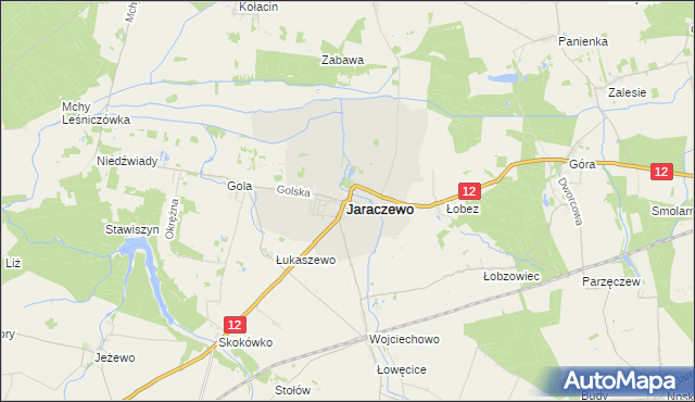 mapa Jaraczewo powiat jarociński, Jaraczewo powiat jarociński na mapie Targeo