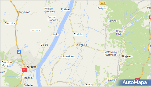mapa Jarzębina, Jarzębina na mapie Targeo