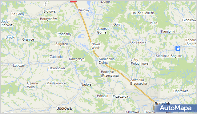 mapa Kamienica Dolna, Kamienica Dolna na mapie Targeo