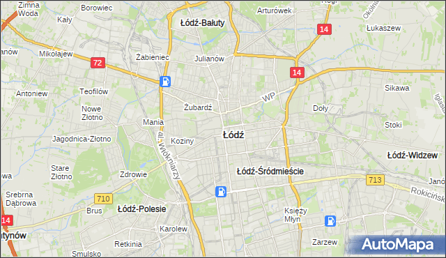 mapa Łodzi, Łódź na mapie Targeo